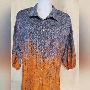 Plus size button-up blouse